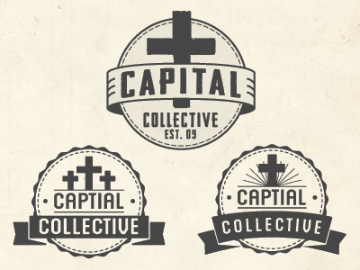 Capital Collective Logos Badges badged band christian church flat hipster logo ribbon