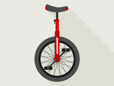 Unicycle flat icon long shadow longshadow torker ui unicycle