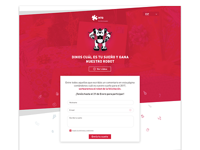 Landing Page form mtg prize robot
