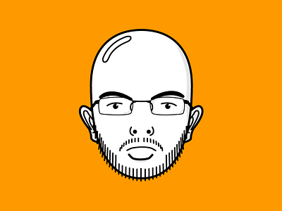 Djazz - Thank you! black color illustration orange self portrait vector white