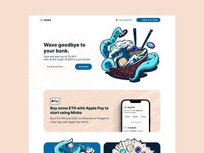 Minke App Landing Page & Illustrations design ill illustration landingpage ui ux