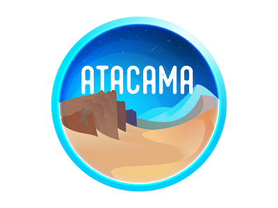 Badge team Atacama atacama desert illustration night pagseguro sky stars
