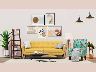 3D Living Room Interior Design 3d architecture art blender c4d furniture home illustration interior living room maya modelling process
