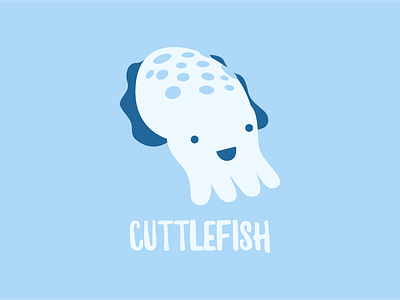 Cuttlefish blue cuttlefish fish happy logo