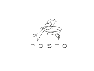 POSTO artwork bird bird logo birds logo branding design emblem idea leaf lineart linework logo nest sparrow vector vintage