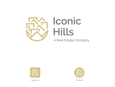 Iconic Hills branding builder building logo buildings classic company design gold hills homes icons logo luxury real estate realestate realestatelogo vintage