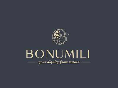 BONUMILI beauty branding care classic emblem face hair logo luxury nature vector