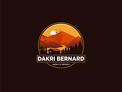 Dakri Bernard Reality Group branding classic design emblem icon logo mountains reality vector vintage