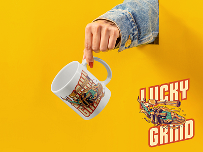 Lucky Grind 3d animation branding graphic design idea illustration logo