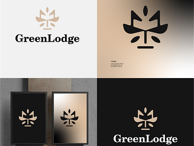 Green Lodge branding design green idea logo luxury