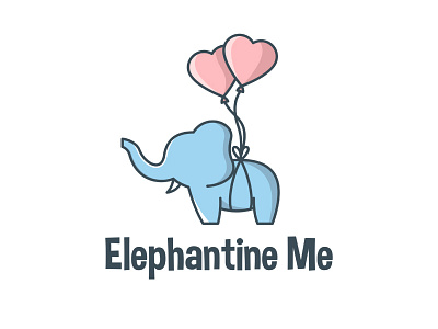 Elephantine Me animal color elephant fun logo play