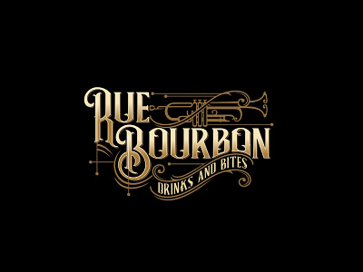 Rue Bourbon classic emblem logo party vintage