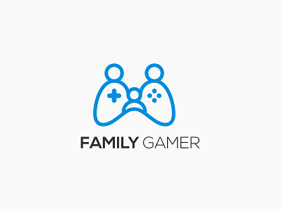 Family Gamer family game kids logo minimal