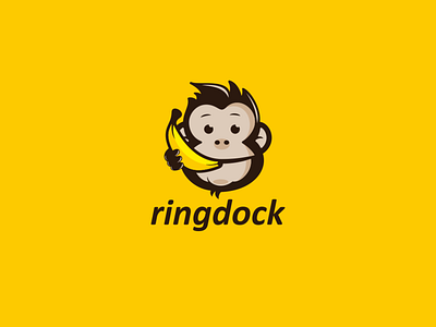 RingDock animal call gold idea logo monkey ui ux