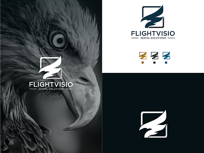 FlightVisio animal art bird branding classic colorful company company logo designs dribbble best shot eagle eagle logo emblem flight app flights gold illustration logo luxury ui