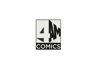 4AM COMICS art brand design branding classic comic art comic books comics company logo luxury numbers typogaphy vector vintage workspace