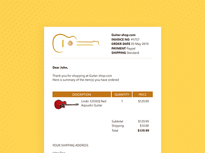 Daily UI #017 017 daily ui dailyui email receipt