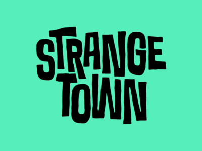 Strange Town secondary Logo branding lettering restaurant branding