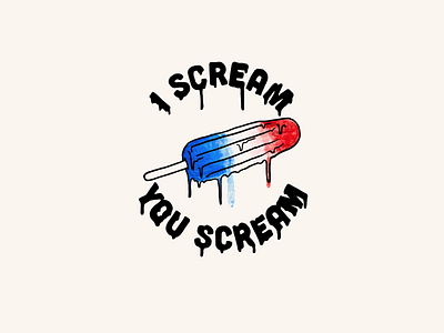 I Scream You Scream ice cream icon illustration lettering