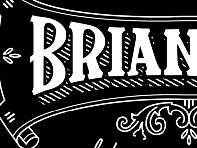 Brian business card detail halftones lettering letters scroll tattoo artist