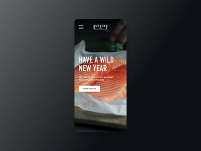 Butcher Box New Year Mobile black butcher dark ui landing page mobile design mobile ui