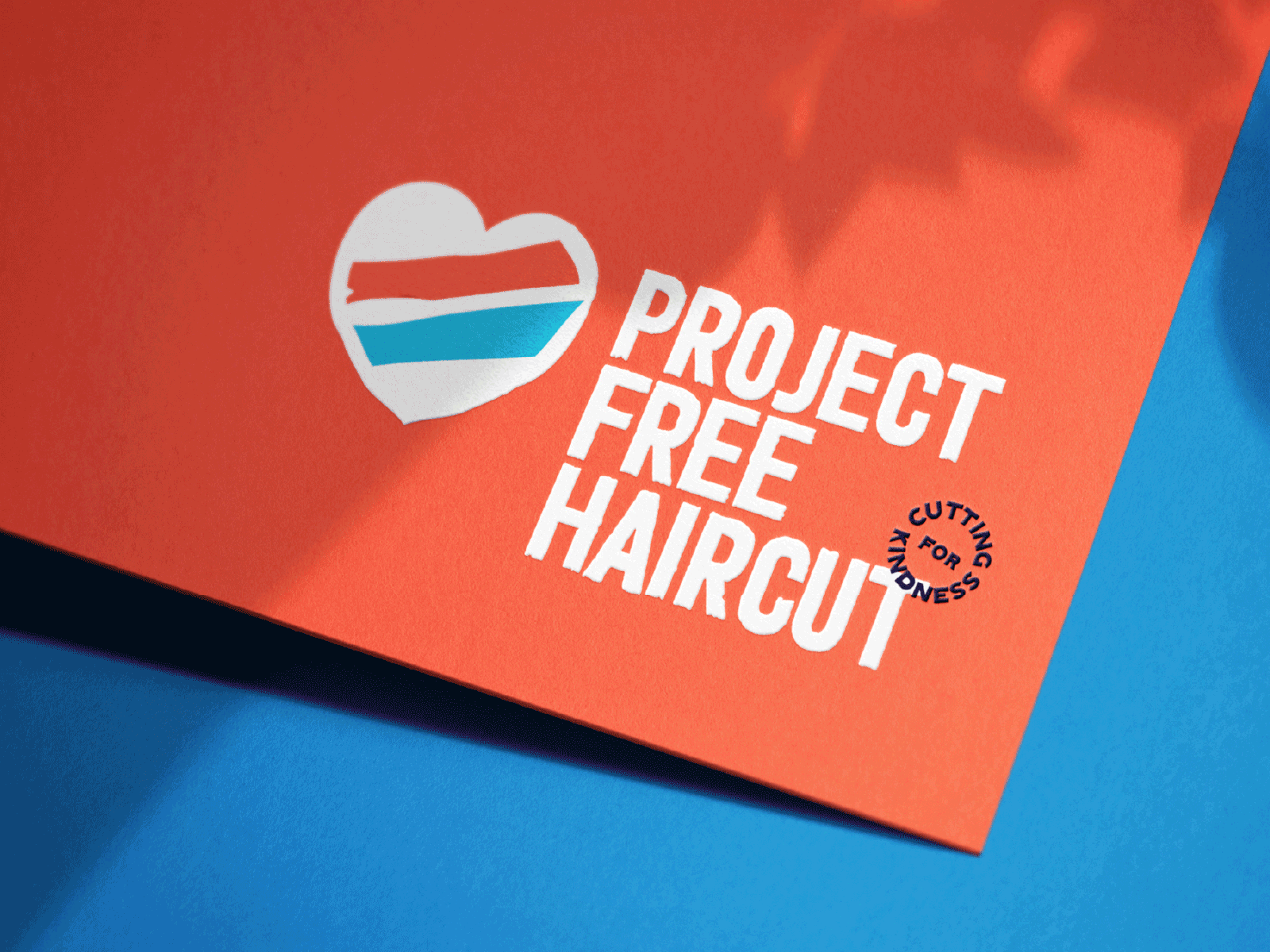 Project Free Haircut - Charity barber barber pole brand branding charity design hair haircut heart illustration logo mark vector