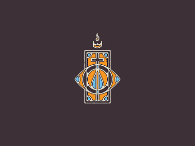 The Good Book - Exploration brand branding cross crown design fire illustration logo mark religion stained glass vector