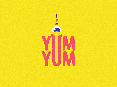 YumYum - Semi-sweet treats for kids brand branding candy design eye horn illustration logo mark monster sweets vector yum
