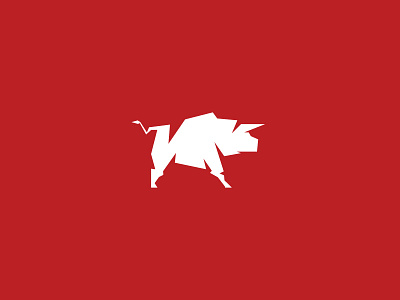 Aggresive Bull Mark aggressive animal bull fight flat logo mark red torn white