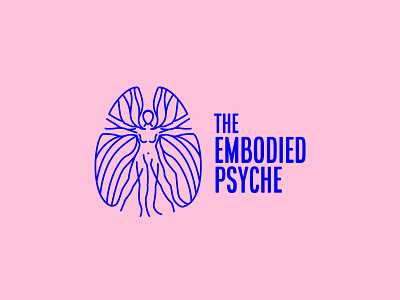 The Embodied Psyche - alternate option brain brand branding design icon illustration logo mark nude vector vitruvian woman