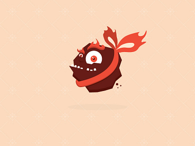 Christmas Monster - lump brown christmas coal fire monster red rock
