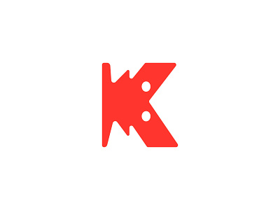 Crab/K Negative space brand branding crab design illustration k letter logo mark red type typography vector