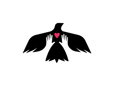 Charity to save endangered birds beak bird brand branding charity design heart illustration logo love mark vector wing