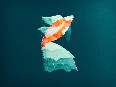 K is for... Koi animal brand branding design fish illustration k koi logo mark peace swim tranquil typography vector water