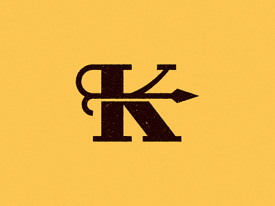 K arrow black k letter type yellow