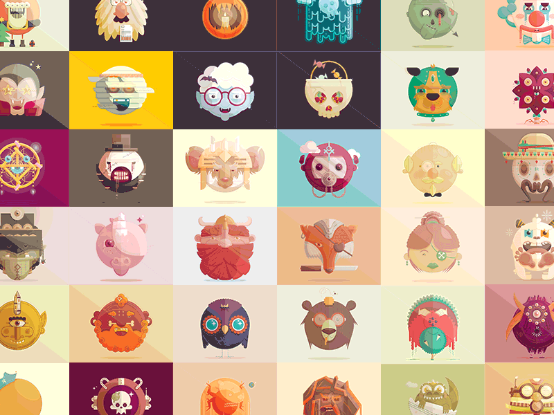 100 days of design artwork circles monsters