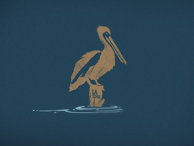 Pelican Illustration ( View fullsize ) 2016 la log pelican water