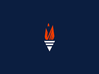 Torch mark blue logo orange torch