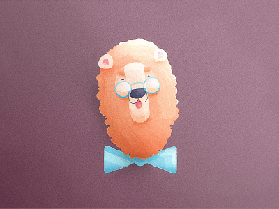 Character Illustration – Lion bow tie character glasses lion