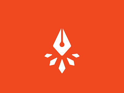 Campfire publishing camp fire logo orange pen publishing wood