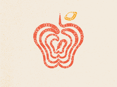 Eden ( Serpent + Apple ) abstraction apple eden logo red snake yellow