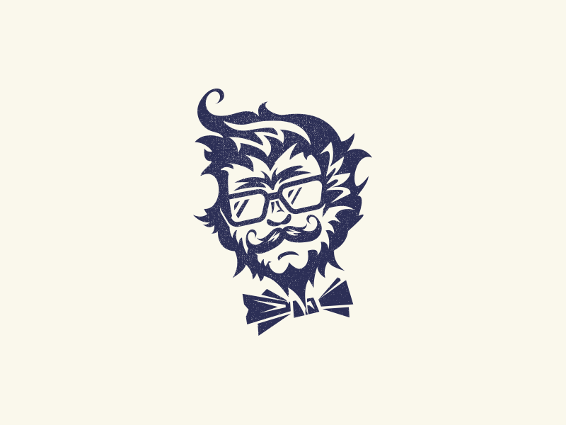 Hipsquatch updated bow brows hair hipster logo squatch tie vector