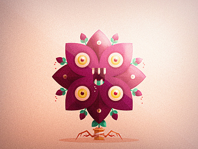 Flower Fido eyes illustration monster plant