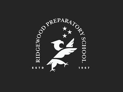 Ridgewood Preparatory School crest eagle estd lockup logo mark type