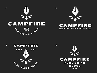 Campfire Publishing options black brand branding design icon illustration logo mark type typography vector