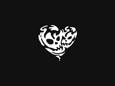 Inktober 1 - poisonous design heart logo mark skull