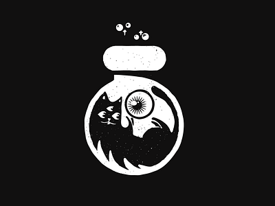 Inktober day 4 - Spell brand cat design eye illustration logo magic mark monster potion spell