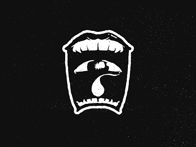 Inktoberday 11 Cruel = Screaming mouth + Crying eye black brand design icon illustration logo mark monster