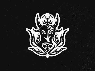 Inktober19 Scorched (DemonFlames + People in fire) black brand design illustration logo mark monster