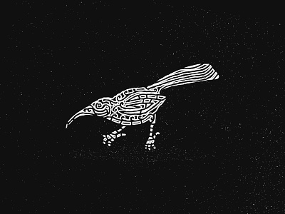 Inktober22 Expensive ( Huia bird in Maori style ) bird black design illustration logo maori mark